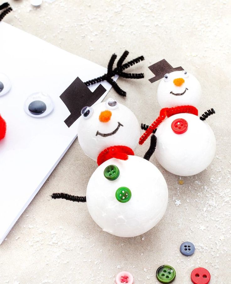 39b1816e2cc16463d8d5070c9e65c38d Crafty snowmen DIY project with buttons and pipe cleaners for a festive touch. Fun winter craft idea for kids and holiday decoration. | Sky Rye Design diy holiday decorations