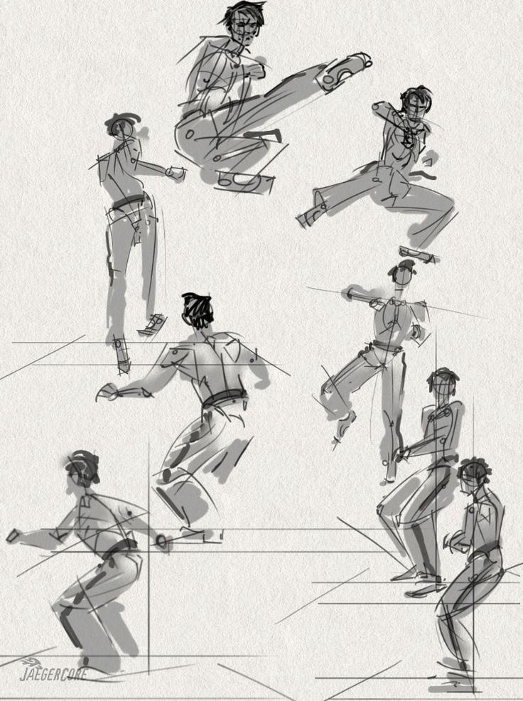 499 Dynamic sketches of a figure practicing martial arts kicks and stances, showcasing movement and balance on a textured background. | Sky Rye Design Dynamic sketches of a figure practicing martial arts kicks and stances, showcasing movement and balance on a textured background.