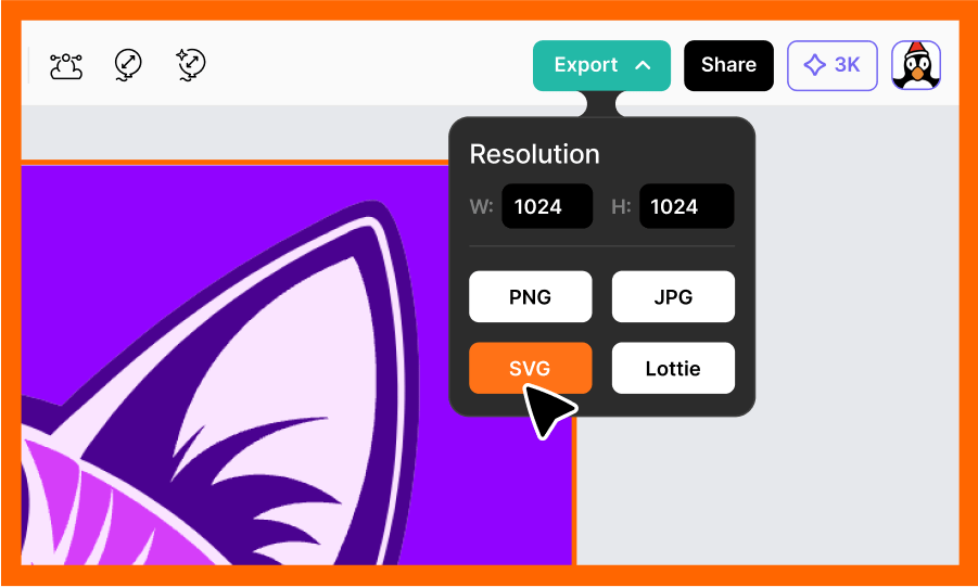 682b56b3747d2e07ab2cae38_67f7bb813d864ce945ab437e_66ffc242c94461e5c236e619_66ffc19cb959c353fc528bfd_Frame2525201-min Export options in a graphic design tool showing resolution settings and format choices, highlighting SVG selection. | Sky Rye Design Export options in a graphic design tool showing resolution settings and format choices, highlighting SVG selection.