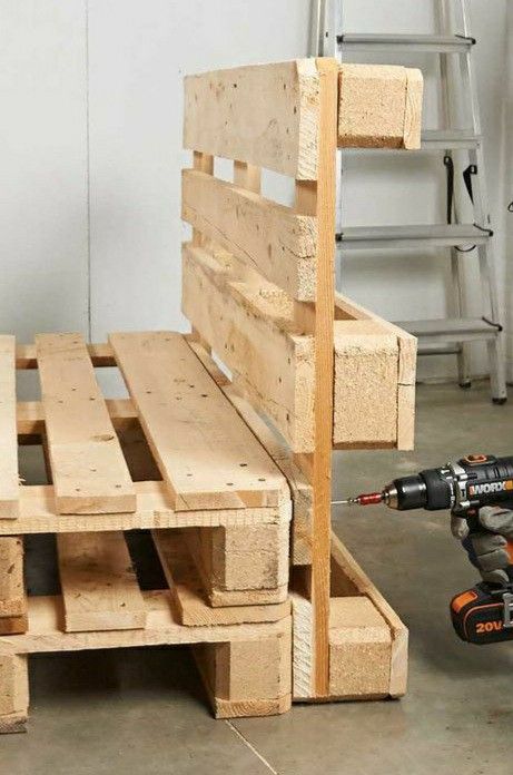7d18d285c1b9090e87d3ca75024c5f5a DIY wooden pallet furniture assembly with power drill in workshop space, innovative home project idea for beginners. | Sky Rye Design DIY wooden pallet furniture assembly with power drill in workshop space, innovative home project idea for beginners.