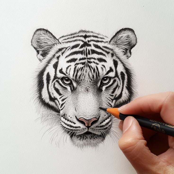 Adorable Tiger Sketch Series 🐯✨ | Sky Rye Design