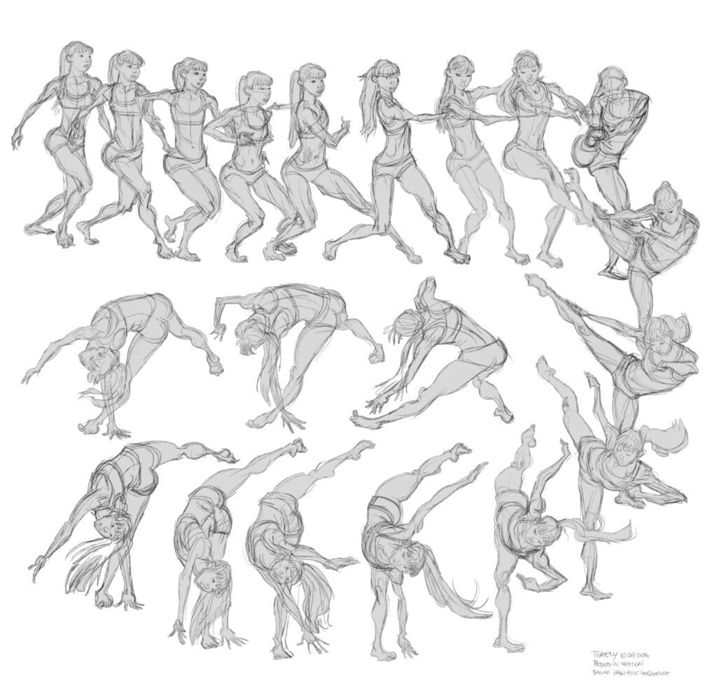 BodiesInMotion_TomGately_DanceGestureDrawings-1200x1160 Sketch of figures in dynamic dance poses, capturing movement and fluidity in various dance positions. | Sky Rye Design Sketch of figures in dynamic dance poses, capturing movement and fluidity in various dance positions.