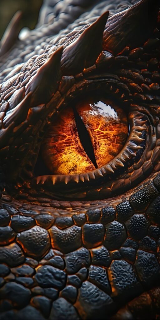 Dragon 🐉 eyes wallpaper 🔥 Close-up of a dragon's fiery eye with intricate scales and vivid orange details, conveying a sense of mythical realism and intensity. | Sky Rye Design Close-up of a dragon's fiery eye with intricate scales and vivid orange details, conveying a sense of mythical realism and intensity.