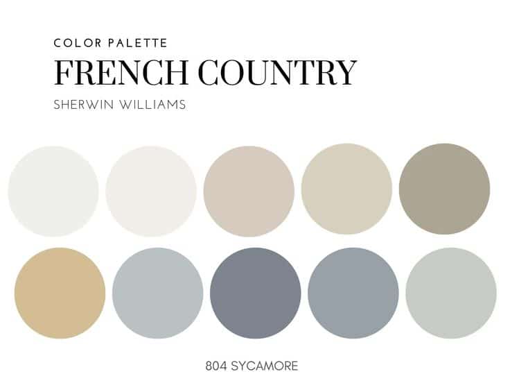 French Country Sherwin Williams Paint Palette_ Interior Design PDF Download - Etsy Sherwin Williams French Country color palette featuring soft neutral shades ideal for interior design inspiration and home decor. | Sky Rye Design Sherwin Williams French Country color palette featuring soft neutral shades ideal for interior design inspiration and home decor.
