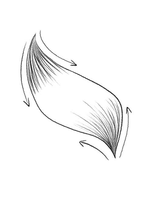 How to Draw Realistic Hair in 8 Steps Abstract sketch of a leaf with directional arrows, demonstrating movement and flow in black pencil on a white background. Minimalist art. | Sky Rye Design Abstract sketch of a leaf with directional arrows, demonstrating movement and flow in black pencil on a white background. Minimalist art.