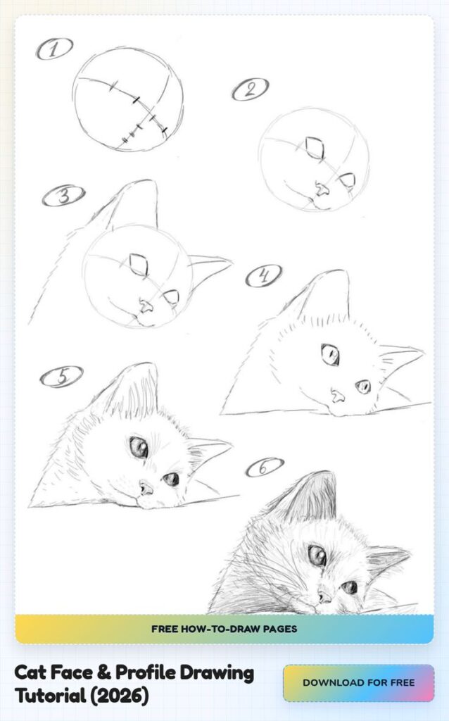 How to Draw a Cat_ Face Structure Profile Steps Pencil Sketch Tutorial 2026 Step-by-step cat drawing tutorial showcasing how to sketch a cat's face and profile. Great guide for beginners and art enthusiasts. | Sky Rye Design Step-by-step cat drawing tutorial showcasing how to sketch a cat's face and profile. Great guide for beginners and art enthusiasts.