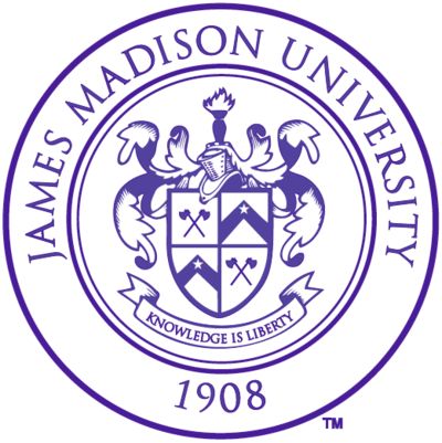 James Madison University is one of the many colleges and universities where Laurel Springs Schools Class of 2015 graduates have been accepted_ James Madison University seal with crest and motto Knowledge is Liberty, established 1908, displayed in purple. | Sky Rye Design James Madison University seal with crest and motto Knowledge is Liberty, established 1908, displayed in purple.
