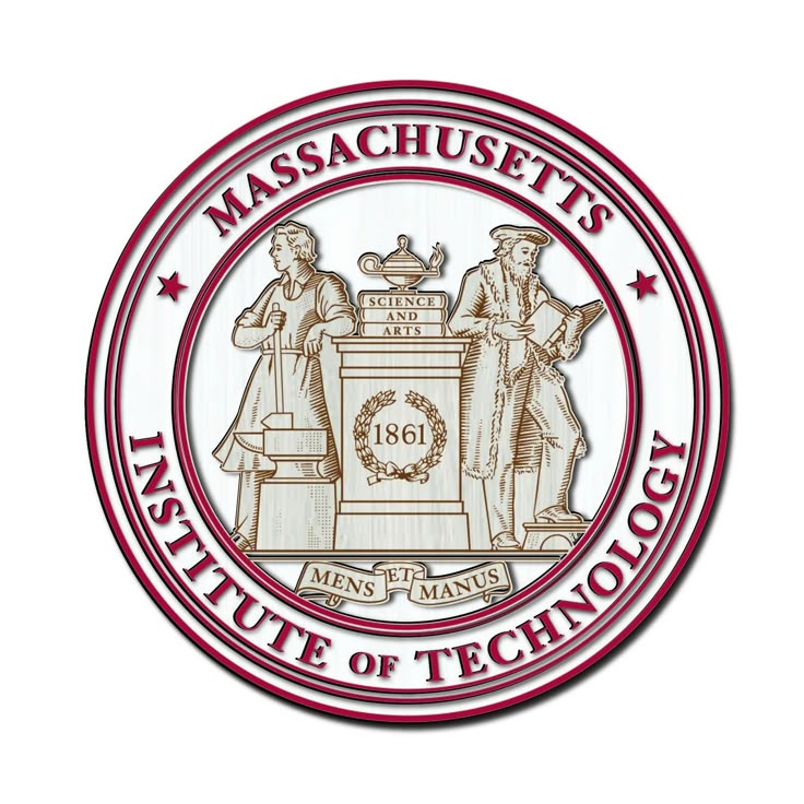 Massachusetts Institute of Technology Laser Cut SVG_ MIT - Etsy Seal of Massachusetts Institute of Technology featuring two figures, a podium with Science and Arts 1861, and the motto Mens et Manus. | Sky Rye Design Seal of Massachusetts Institute of Technology featuring two figures, a podium with Science and Arts 1861, and the motto Mens et Manus.
