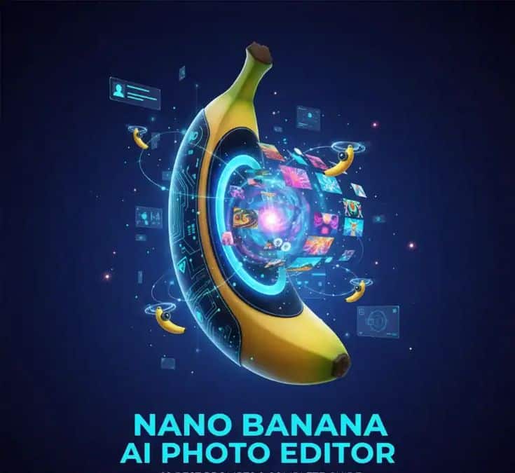 Nano Banana AI Photo Editor_ 10 Best Prompts Complete Guide Futuristic banana-themed AI photo editor concept with digital effects, showcasing technology integration and innovation in editing tools. | Sky Rye Design Futuristic banana-themed AI photo editor concept with digital effects, showcasing technology integration and innovation in editing tools.