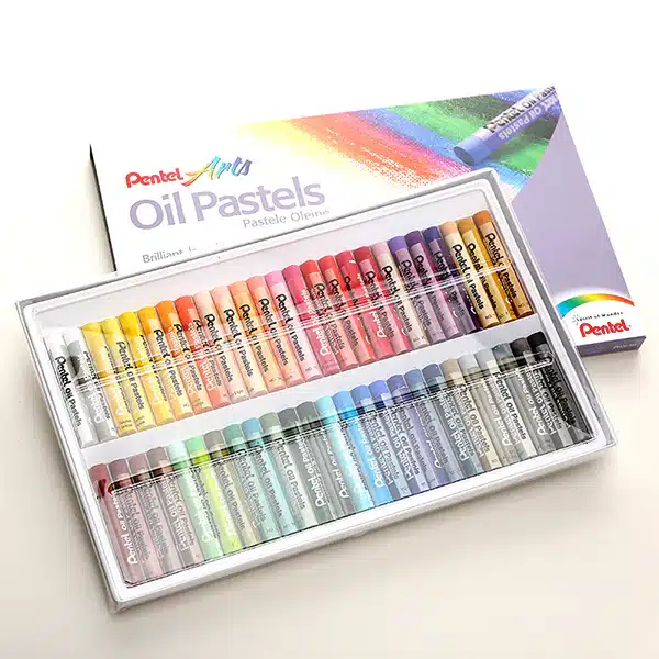 Pentel-Washable-Oil-Pastel-25-36-50-Colors-Set-11 Box of Pentel Arts oil pastels, showcasing a vibrant array of colors suitable for artistic creations and professional artwork. | Sky Rye Design Box of Pentel Arts oil pastels, showcasing a vibrant array of colors suitable for artistic creations and professional artwork.