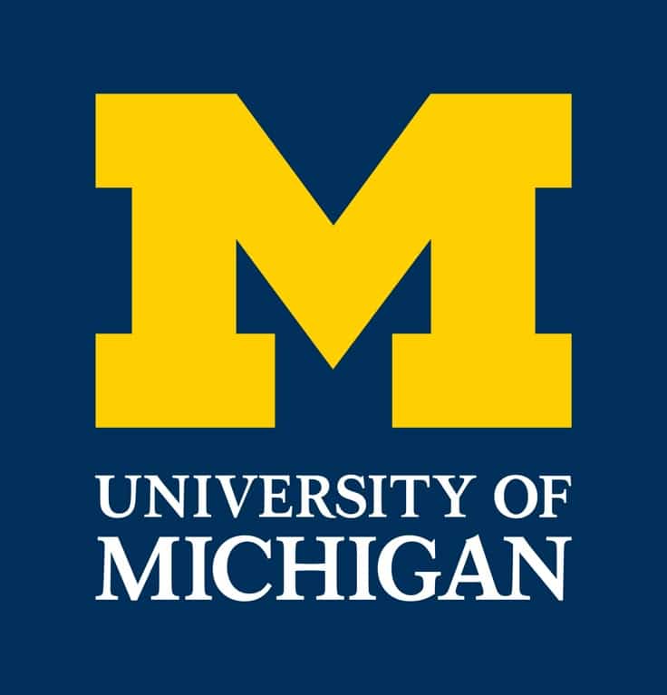 University of Michigan Logo UMich Yellow M logo of the University of Michigan on a dark blue background, symbolizing academic excellence and school pride. | Sky Rye Design Yellow M logo of the University of Michigan on a dark blue background, symbolizing academic excellence and school pride.