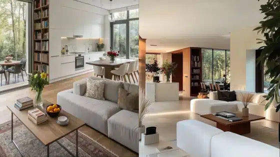 Viewing-Deck-Blog Modern living spaces with large windows, cozy sofas, and kitchen detailing, showcasing elegant interior design and natural light. | Sky Rye Design Modern living spaces with large windows, cozy sofas, and kitchen detailing, showcasing elegant interior design and natural light.