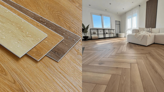 Viewing Deck Blog Variety of laminate wood flooring options and a modern living room with parquet flooring and a white sofa. | Sky Rye Design Variety of laminate wood flooring options and a modern living room with parquet flooring and a white sofa.