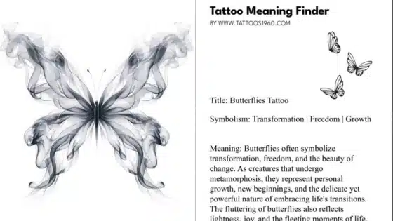 Abstract butterfly tattoo design symbolizing transformation, freedom, and growth. Perfect for embracing change and new beginnings.