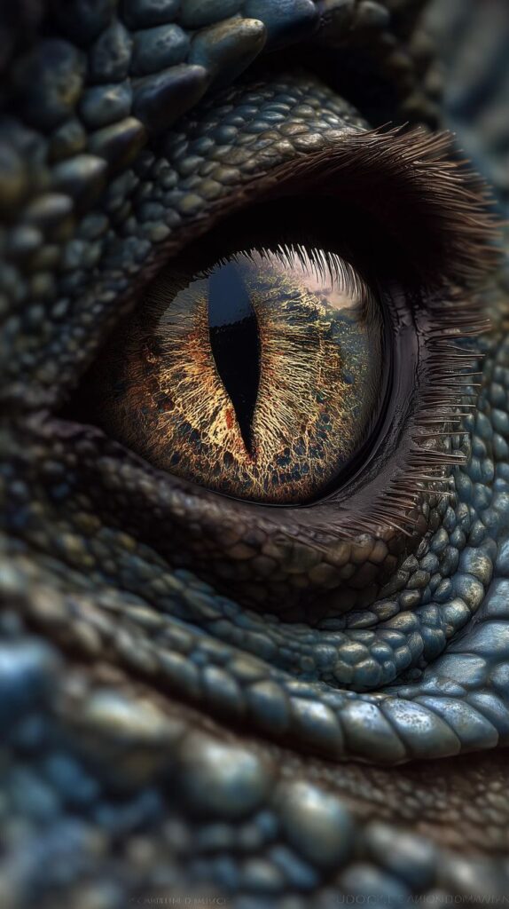 WallpaperScapes - Premium Wallpapers for Every Screen Close-up of a reptile eye with textured scales and vivid colors, showcasing intricate details and captivating patterns. | Sky Rye Design Close-up of a reptile eye with textured scales and vivid colors, showcasing intricate details and captivating patterns.