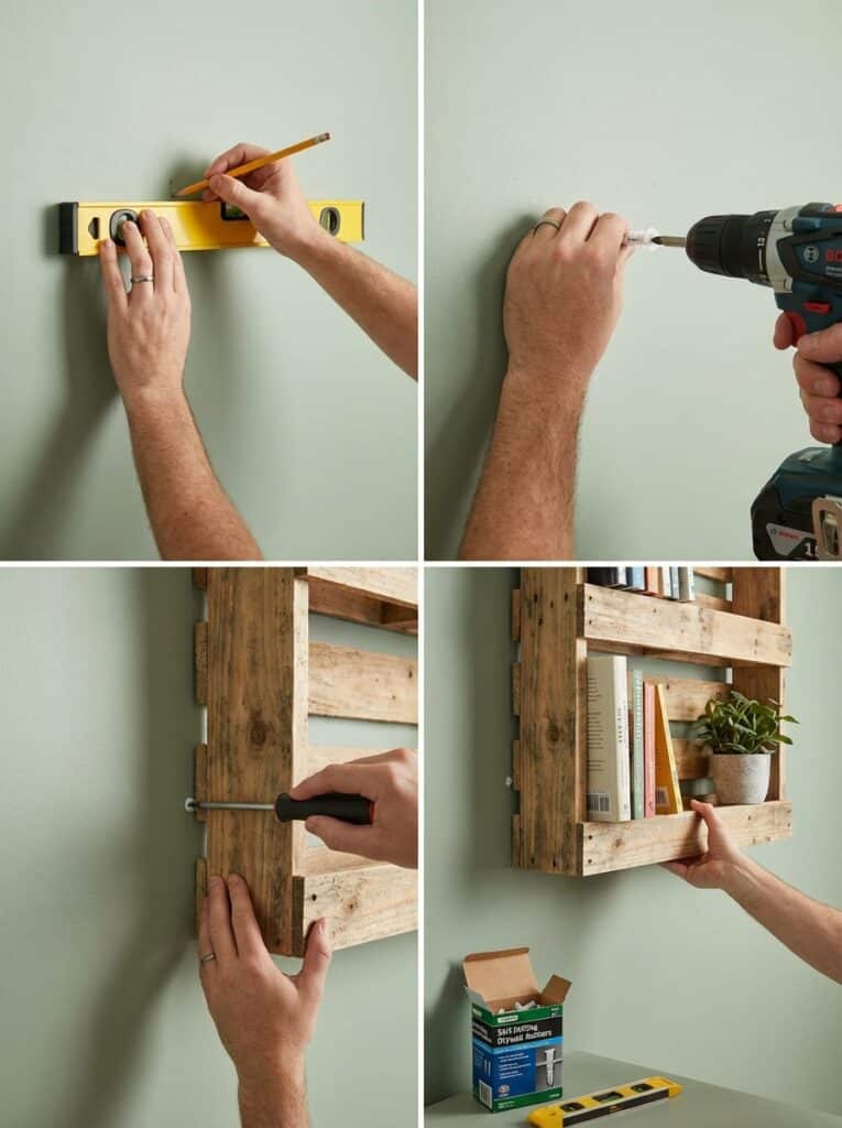 ai-photo-studio-1766516015449-2 DIY guide to wall-mount a wooden shelf: measuring, drilling, attaching, and organizing books and plants for home decor improvement. | Sky Rye Design DIY guide to wall-mount a wooden shelf: measuring, drilling, attaching, and organizing books and plants for home decor improvement.
