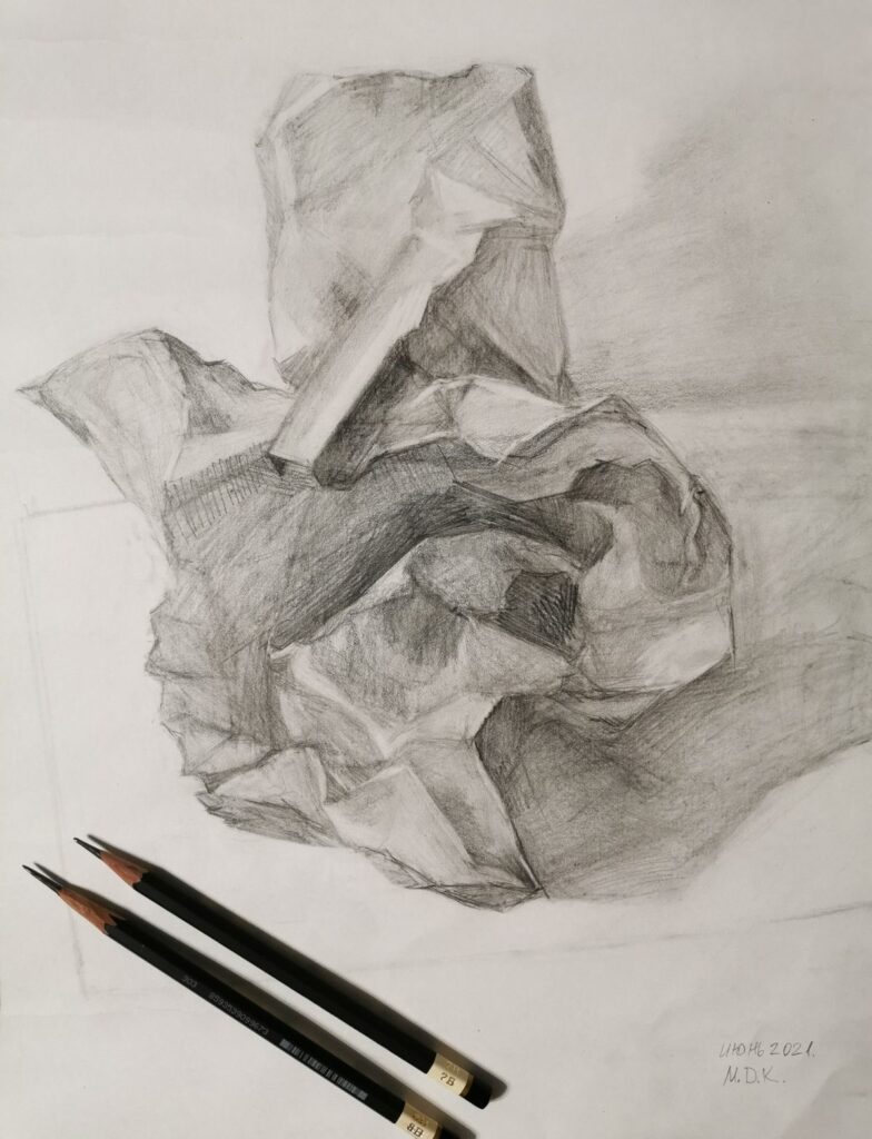 b422b2870b8ba308417794523172f5ec Pencil sketch of crumpled paper with pencils on a white sheet, showcasing detailed shading and textures in a realistic art style. | Sky Rye Design Pencil sketch of crumpled paper with pencils on a white sheet, showcasing detailed shading and textures in a realistic art style.