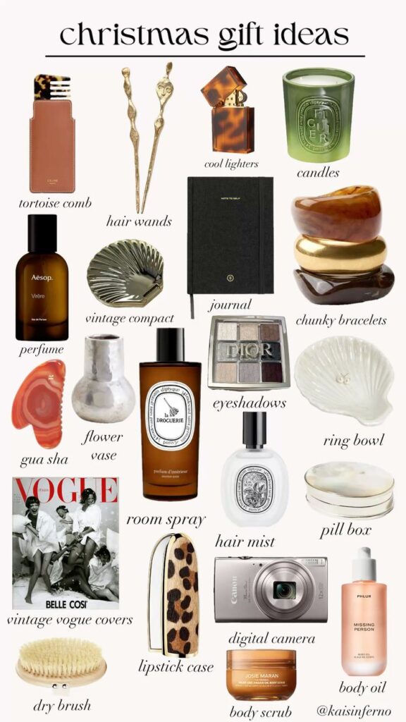 christmas gift ideas Christmas gift ideas for 2023: candles, perfume, chunky bracelets, journal, eyeshadows, digital camera, and more stylish options. | Sky Rye Design Christmas gift ideas for 2023: candles, perfume, chunky bracelets, journal, eyeshadows, digital camera, and more stylish options.