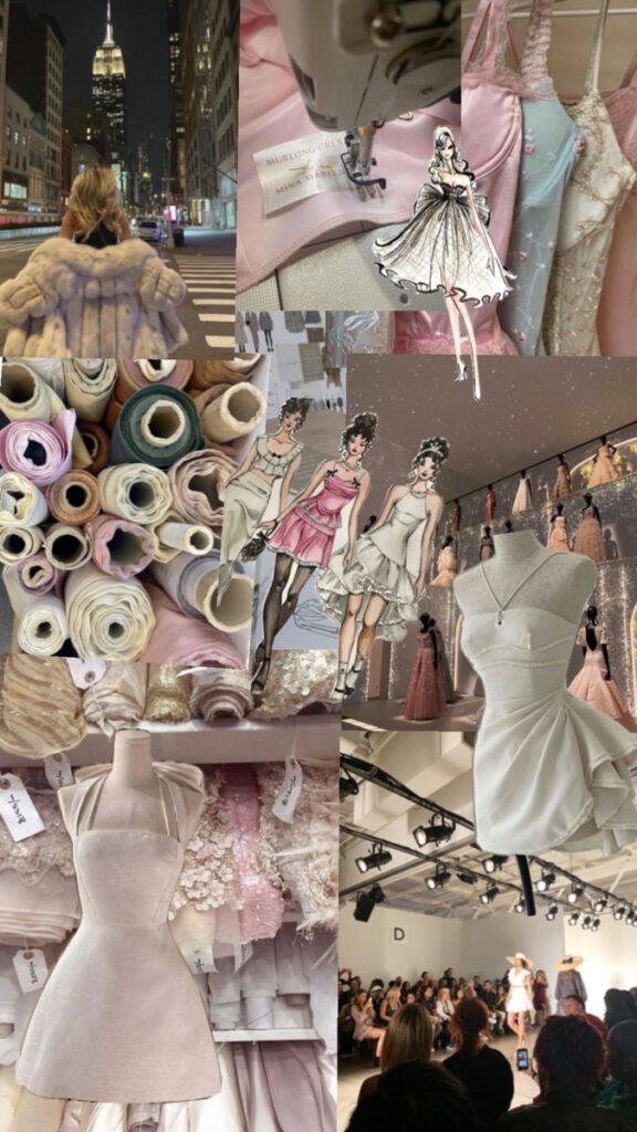 fa35ac35-5b57-4fe1-8936-2ee8b1a57cc9 Collage of fashion elements: fabrics, sketches, sewing, dresses, and runway, capturing the essence of the fashion industry. | Sky Rye Design Collage of fashion elements: fabrics, sketches, sewing, dresses, and runway, capturing the essence of the fashion industry.