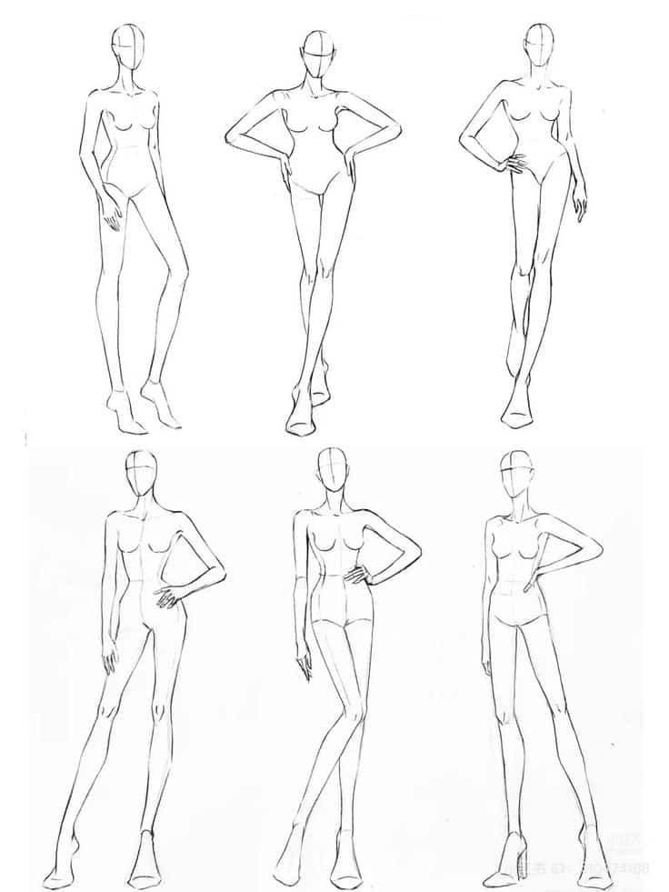 fea405b2-ca3e-4e75-ad0f-4363b2e87f74 Illustration of six fashion figure sketches with varying poses, emphasizing form and posture in design. Ideal for fashion design concepts. | Sky Rye Design Illustration of six fashion figure sketches with varying poses, emphasizing form and posture in design. Ideal for fashion design concepts.