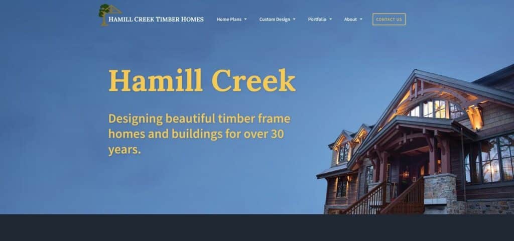 image Elegant timber frame home by Hamill Creek, experts in custom wood buildings for over 30 years. Contact for home plans and designs. | Sky Rye Design Elegant timber frame home by Hamill Creek, experts in custom wood buildings for over 30 years. Contact for home plans and designs.