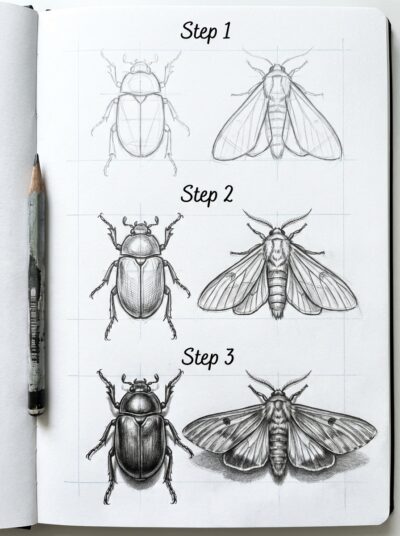 Mark Making Insect Drawing How to Draw Insects: Easy Step-by-Step Sketching Guide