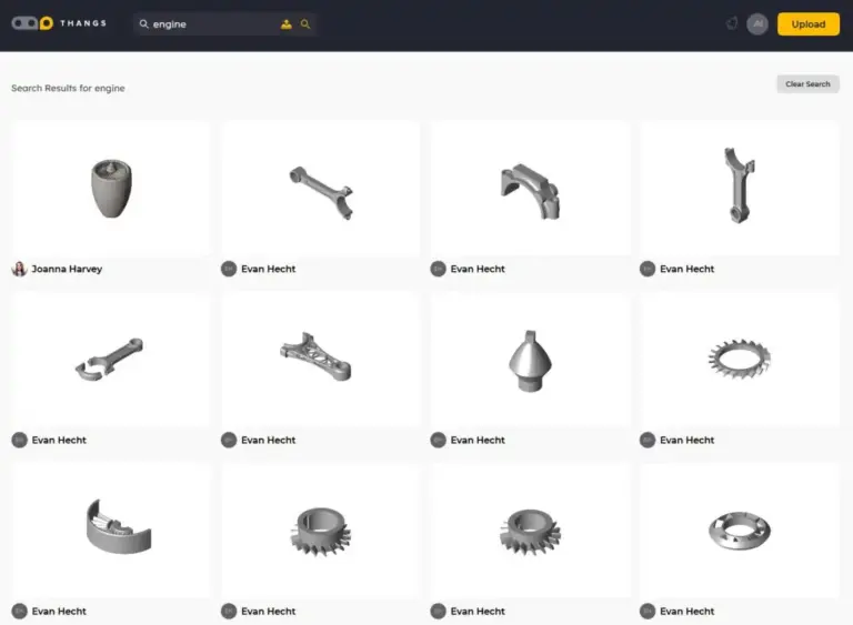 thangs-3d-search-engine-share-02-1100x807 Thangs search results displaying various 3D engine parts models, including pistons and gears, designed by Evan Hecht and Joanna Harvey. | Sky Rye Design Thangs search results displaying various 3D engine parts models, including pistons and gears, designed by Evan Hecht and Joanna Harvey.