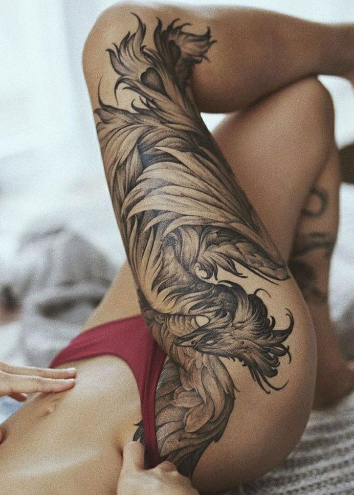 _ Intricate leg tattoo design featuring abstract patterns on a person wearing red bottoms, showcasing detailed artistry and creativity. | Sky Rye Design Intricate leg tattoo design featuring abstract patterns on a person wearing red bottoms, showcasing detailed artistry and creativity.