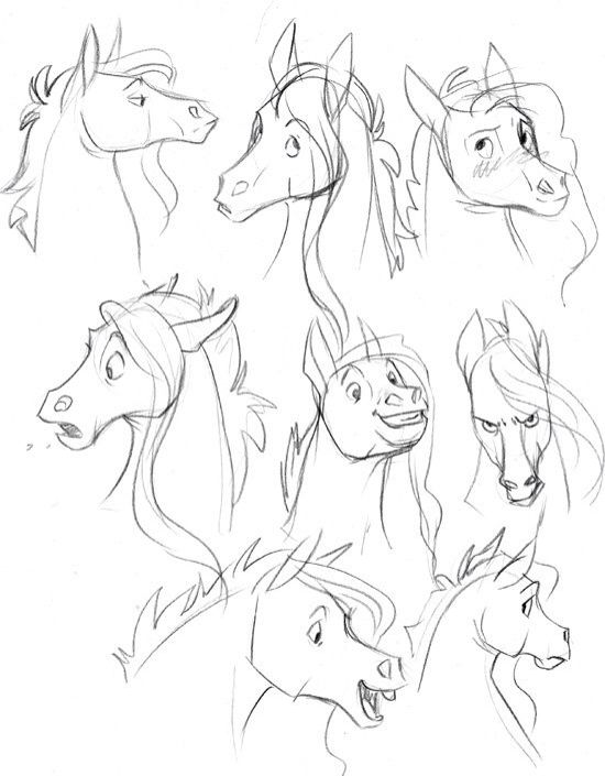 Без названия 1 Sketch of various expressive horse faces displaying a range of emotions, drawn in a lively and dynamic cartoon style. | Sky Rye Design Sketch of various expressive horse faces displaying a range of emotions, drawn in a lively and dynamic cartoon style.