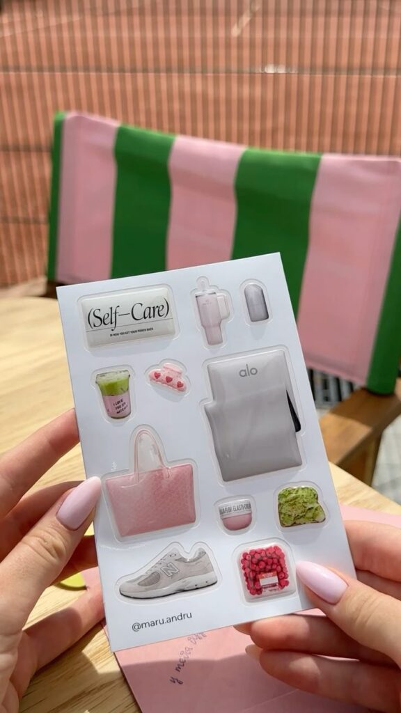 стикеры на телефон by maruandru _ эстетика inst_ saveeelyeva ☁️💕 Cute self-care sticker sheet featuring sneakers, a tote bag, skincare items, and a green smoothie, ideal for planners and journals. | Sky Rye Design Cute self-care sticker sheet featuring sneakers, a tote bag, skincare items, and a green smoothie, ideal for planners and journals.
