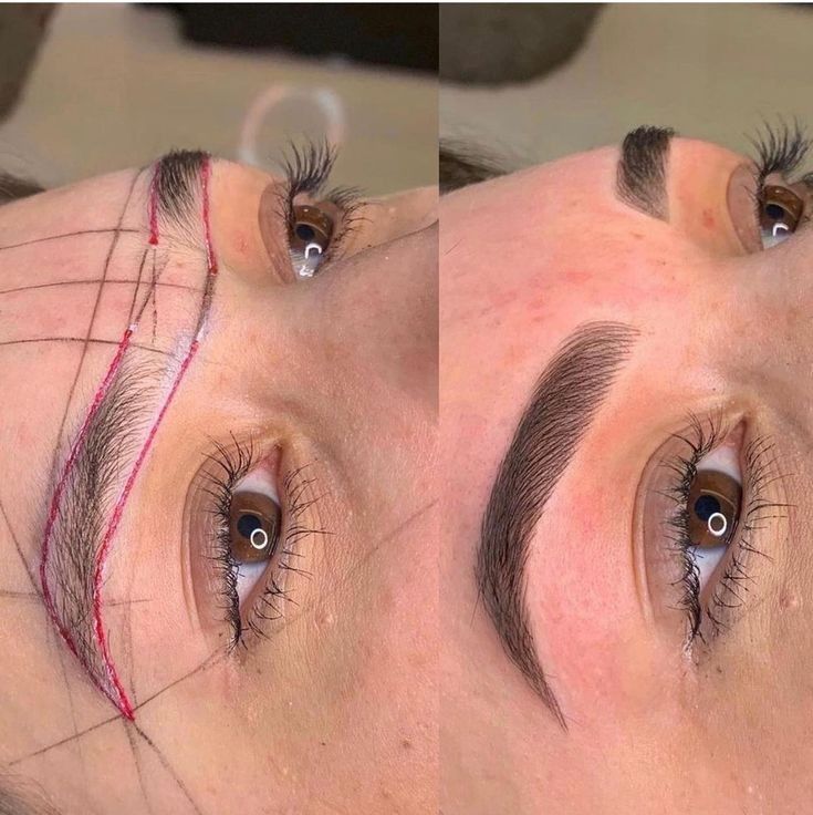 _ 10 Before and after eyebrow microblading transformation showing precise shaping and natural enhancement for fuller, defined brows. | Sky Rye Design Before and after eyebrow microblading transformation showing precise shaping and natural enhancement for fuller, defined brows.