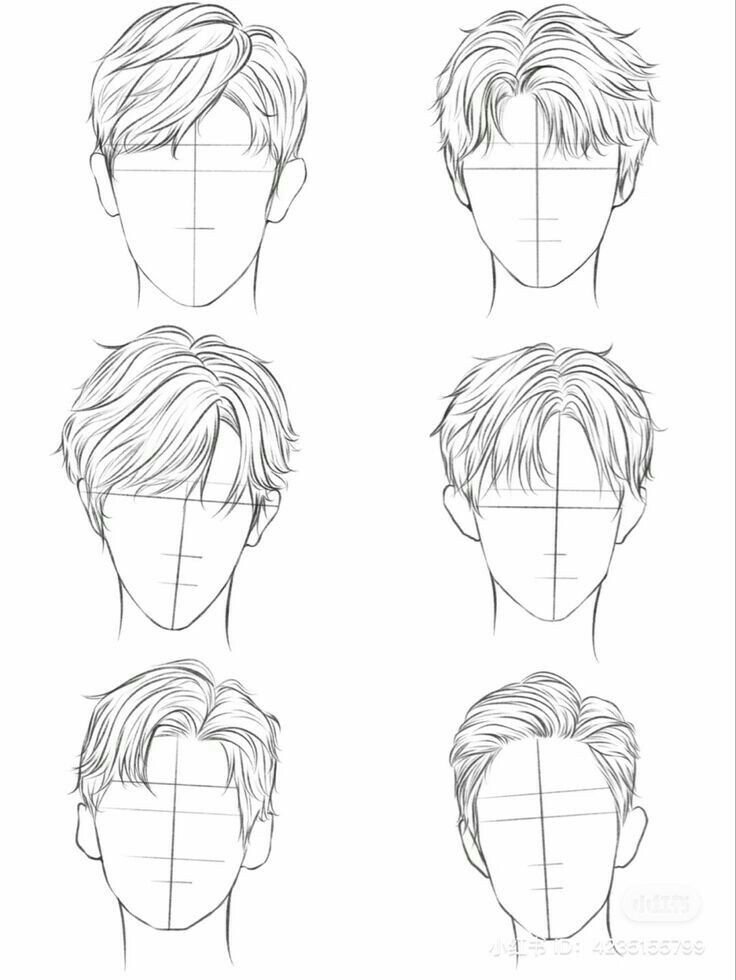 _ - 2026-01-10T003827064 Anime male hairstyle sketches: six variations with different textures and lengths, ideal for drawing reference or character design inspiration. | Sky Rye Design Anime male hairstyle sketches: six variations with different textures and lengths, ideal for drawing reference or character design inspiration.