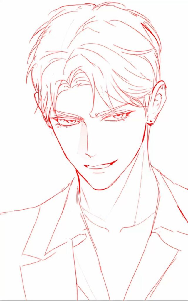 _ - 2026-01-10T003840130 Illustration of a confident man with short hair, wearing a suit, sketched in red lines. | Sky Rye Design Illustration of a confident man with short hair, wearing a suit, sketched in red lines.