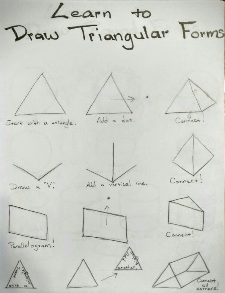 3544c22816aa1928c28023871a2bc186 Step-by-step guide to drawing triangular forms, featuring diagrams for creating shapes from triangles and parallelograms. | Sky Rye Design Step-by-step guide to drawing triangular forms, featuring diagrams for creating shapes from triangles and parallelograms.
