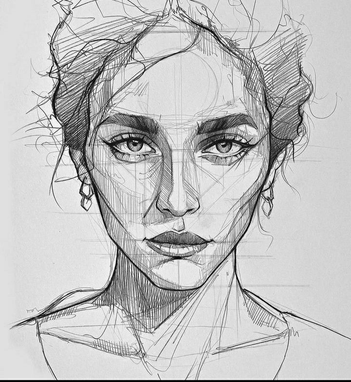 4f079d65bfcab112a14918346ef70ef4 Portrait sketch of a woman with detailed expression, cross-hatching style, and intricate lines for a realistic artistic effect. | Sky Rye Design Portrait sketch of a woman with detailed expression, cross-hatching style, and intricate lines for a realistic artistic effect.