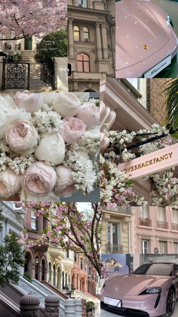 5e3bf00d-4b57-4183-92ab-e5b3967ab8b2 Collage of pink Porsche, elegant architecture, blooming cherry blossoms, and a bouquet of roses creating a dreamy, luxury aesthetic. | Sky Rye Design Collage of pink Porsche, elegant architecture, blooming cherry blossoms, and a bouquet of roses creating a dreamy, luxury aesthetic.