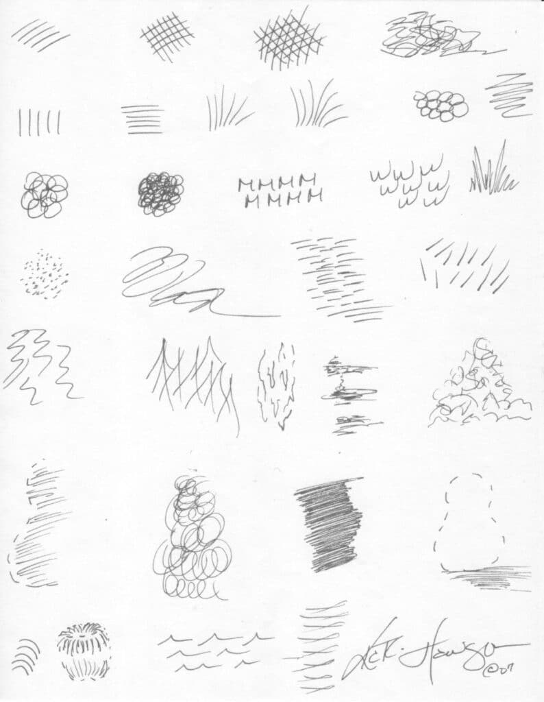69d6b488c72650fb33e3074a1f8c915f Various pencil sketch textures and patterns on paper, showcasing lines, curves, and shapes for artistic practice and shading techniques. | Sky Rye Design Various pencil sketch textures and patterns on paper, showcasing lines, curves, and shapes for artistic practice and shading techniques.