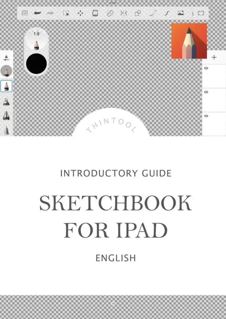 Introductory guide to Sketchbook for iPad with tool icons. Ideal for digital art beginners seeking a comprehensive learning resource.