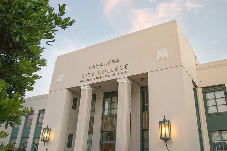 PCC Recognized as a Top 2-Year College for Latinx Students Modern facade of Pasadena City College building with white columns, lanterns, and clear blue sky. | Sky Rye Design Modern facade of Pasadena City College building with white columns, lanterns, and clear blue sky.