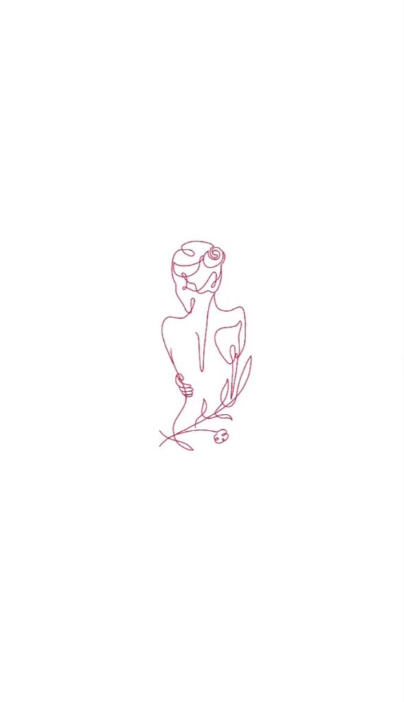 dgnzdgb Minimalist line art of a person with a floral element, drawn in a continuous red line on a white background, conveying simplicity. | Sky Rye Design Minimalist line art of a person with a floral element, drawn in a continuous red line on a white background, conveying simplicity.