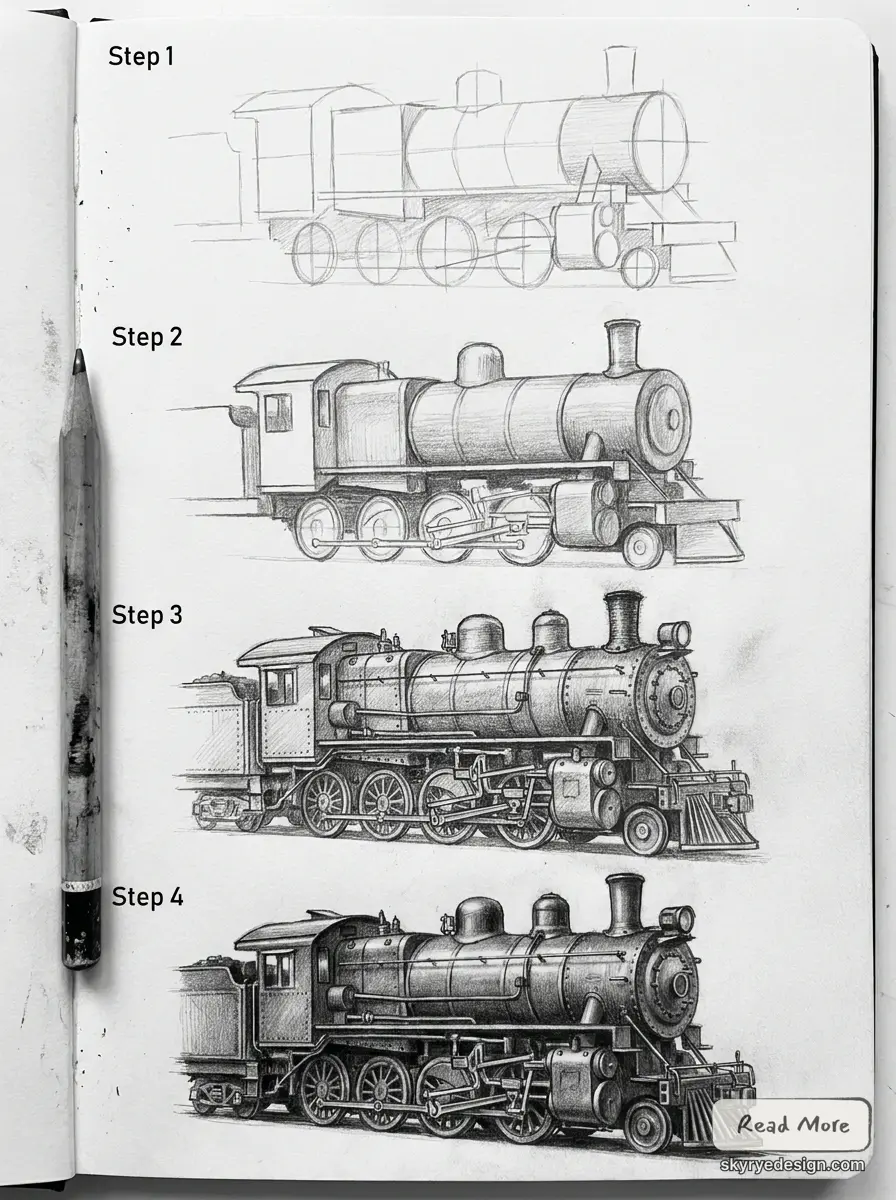 How to Draw a Train Easy Step by Step: Beginner Guide