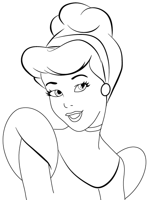 step-1111 Illustration of a smiling cartoon princess with a bun hairstyle and headband, wearing a gown. | Sky Rye Design Illustration of a smiling cartoon princess with a bun hairstyle and headband, wearing a gown.