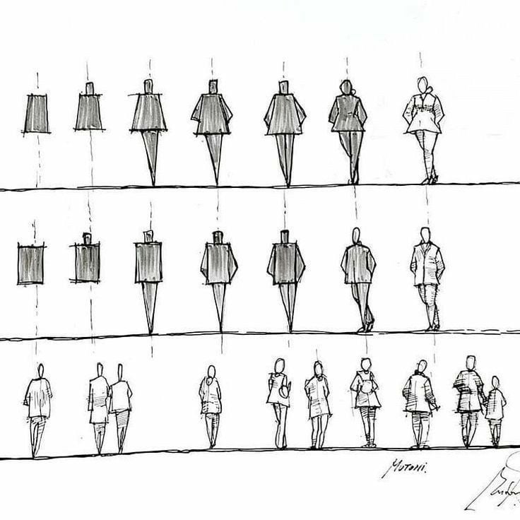 How to Draw People on the Street 6 Sketch of figures showing varying walking poses, illustrating different postures and movements in a minimalist artistic style. | Sky Rye Design Sketch of figures showing varying walking poses, illustrating different postures and movements in a minimalist artistic style.