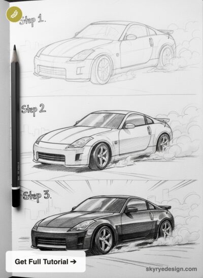 Drift Car Drawing: From Blank Page to Smoke & Stance