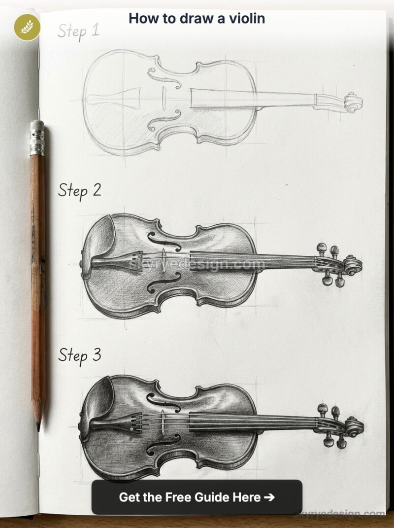 How to Draw a Violin: Proportions, F-Holes and Wood Grain