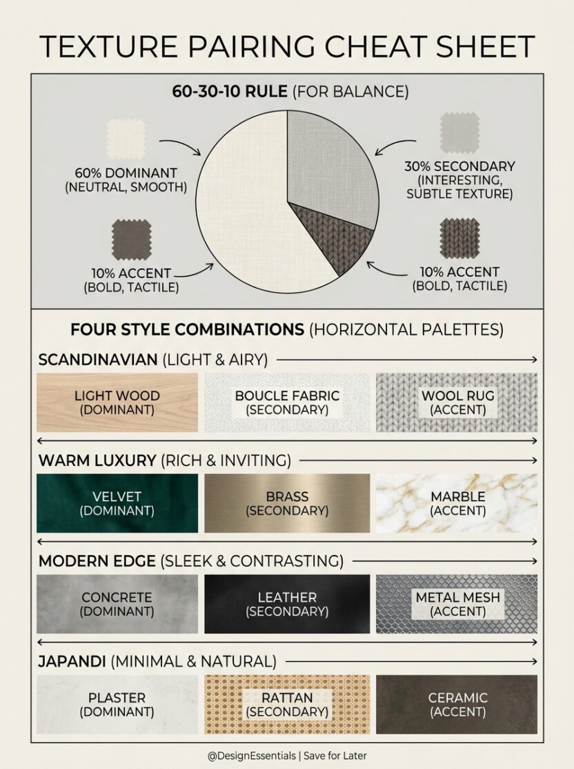 Interior Design Textures: The Complete Cheat Sheet (2026)