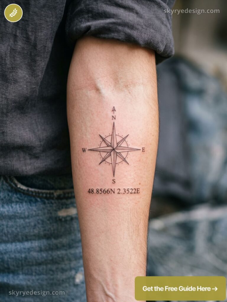 travel tattoo forearm