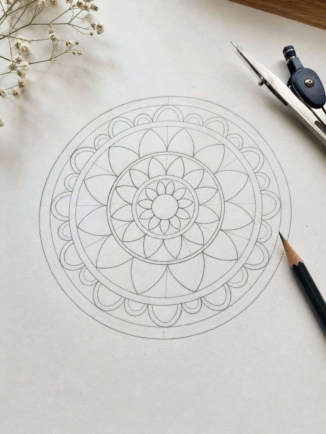 1 Basic Circle Mandala 1. Basic Circle Mandala mandala design on paper | Sky Rye Design 1. Basic Circle Mandala mandala design on paper