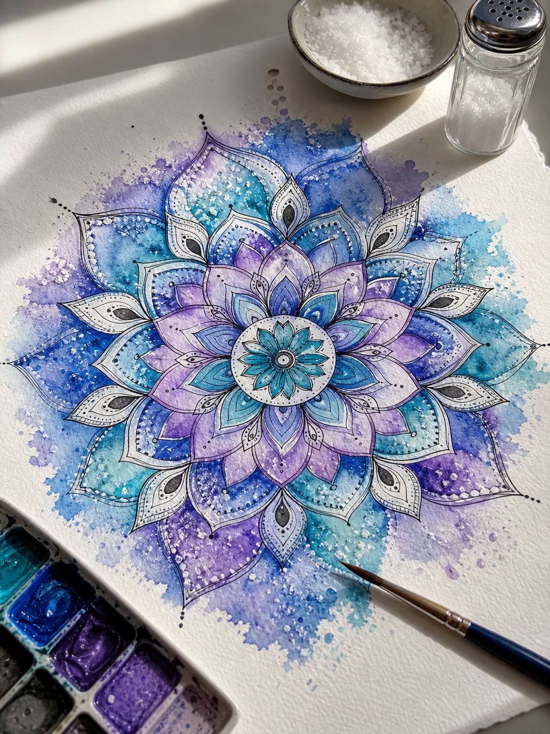 13 Watercolor Mandala 13. Watercolor Mandala mandala design on paper | Sky Rye Design 13. Watercolor Mandala mandala design on paper