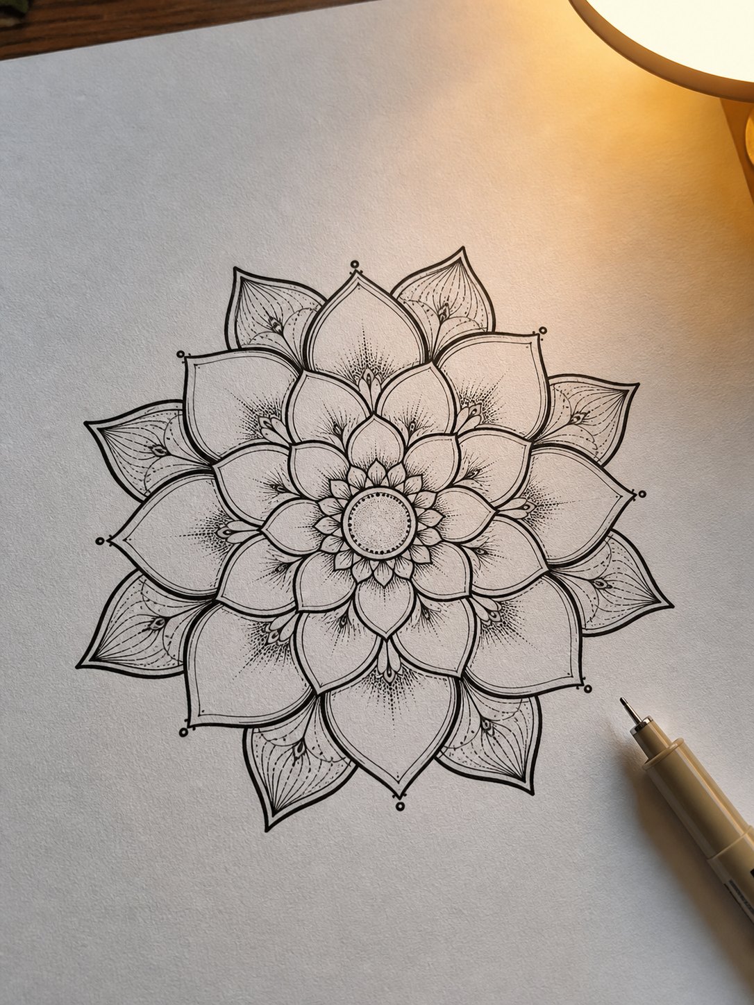 2 Lotus Mandala 2. Lotus Mandala mandala design on paper | Sky Rye Design 2. Lotus Mandala mandala design on paper